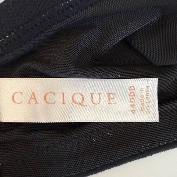 Cacique Lightly Lined Full Coverage Black Bra Women's Size 44DDD - Picture 12 of 16